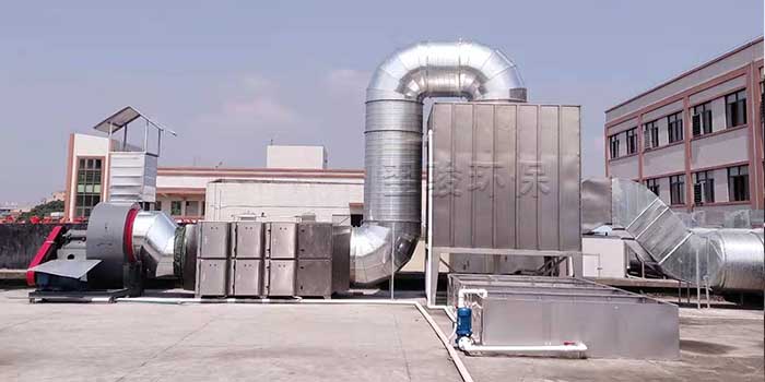 气水混合塔+高压静电除油油烟净化器工程案例-翌骏环保